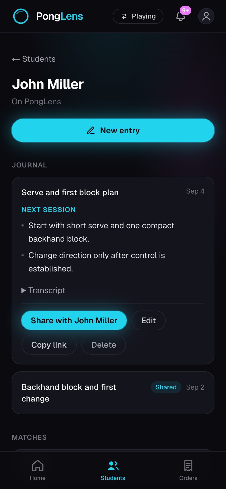 Share with student controls on a phone