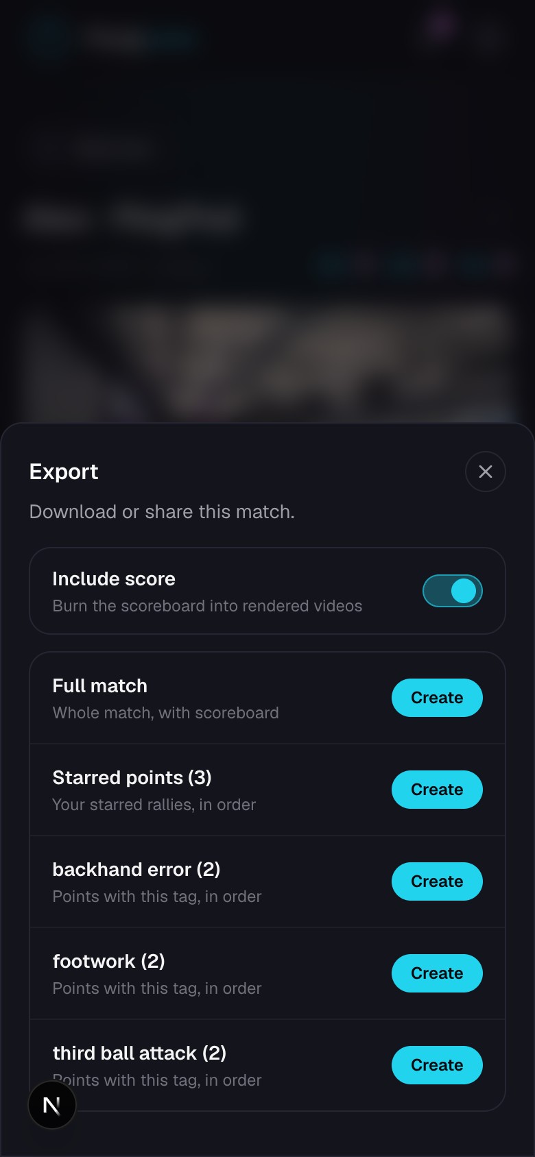 Export choices on a phone