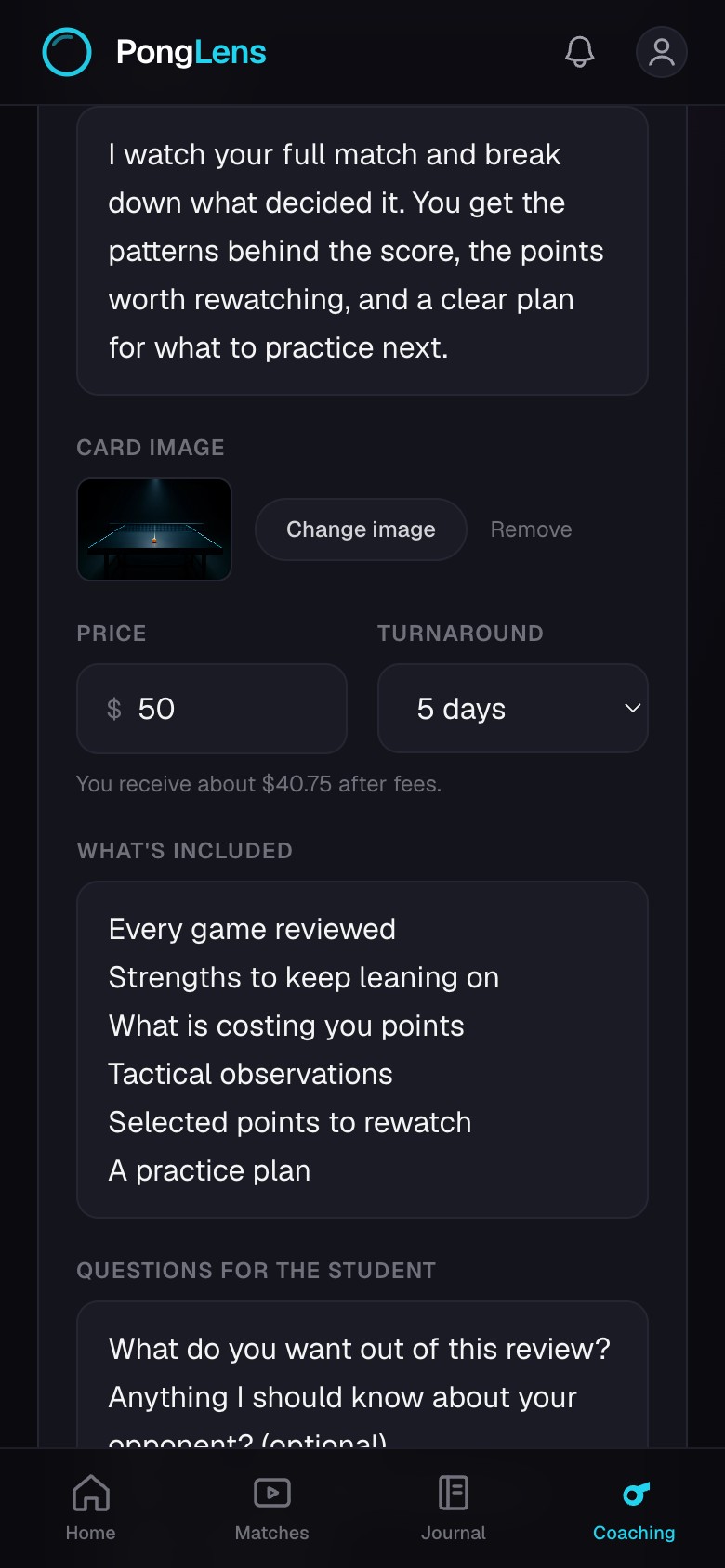 Paid-review offering details on a phone